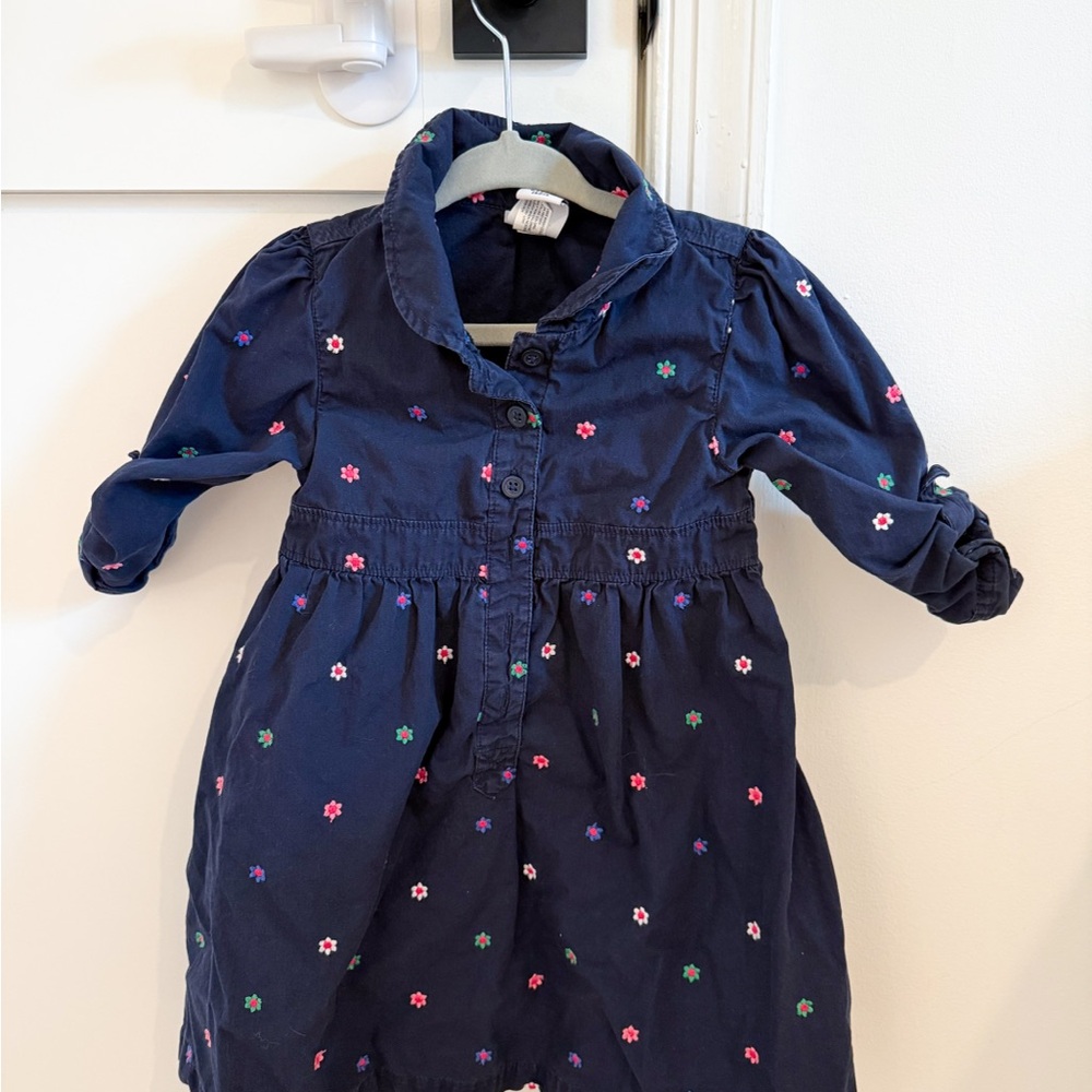 Baby Gap Navy Blue Floral Kids Dress